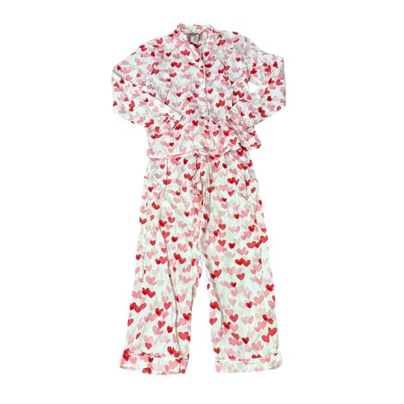 Pottery Barn Teen Heart Pajama Set Size Small - Picture 1 of 7